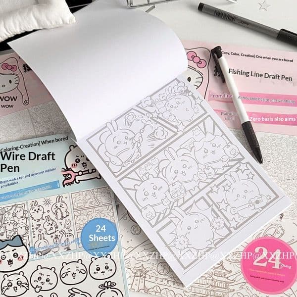 A5 Casual Doodle Notebook, Simple Drawing & Pen Control Practice, Sketch Templates for Boredom Relief at Work, Copying & Drawing Sheets
