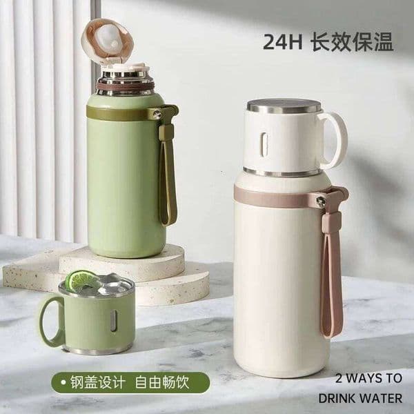 316 stainless steel vacuum insulated bottle, with drinking cup, leak-proof, coffee, tea, gift, outdoor supplies S260227