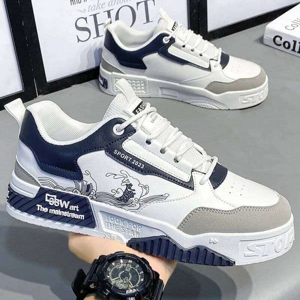 Men's thick-sole casual four season breathable soft-sole non-slip outdoor walking flat shoes youth sports borad shoe