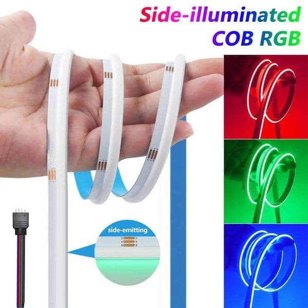 Side-illuminated RGB COB Strip DC 24V 840 LEDs/M High Bright IP20 Dotless Flexible Ribbon Diode Led Light For Home Decor Z260227