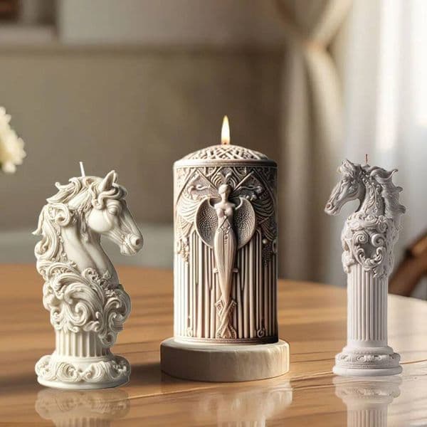 Bestseller 3D Armless Goddess Statue Silicone Scented Candle Relief Cloud Flower Vine Horse Plaster Resin Mold Handmade DIY Home Decor ddmySat