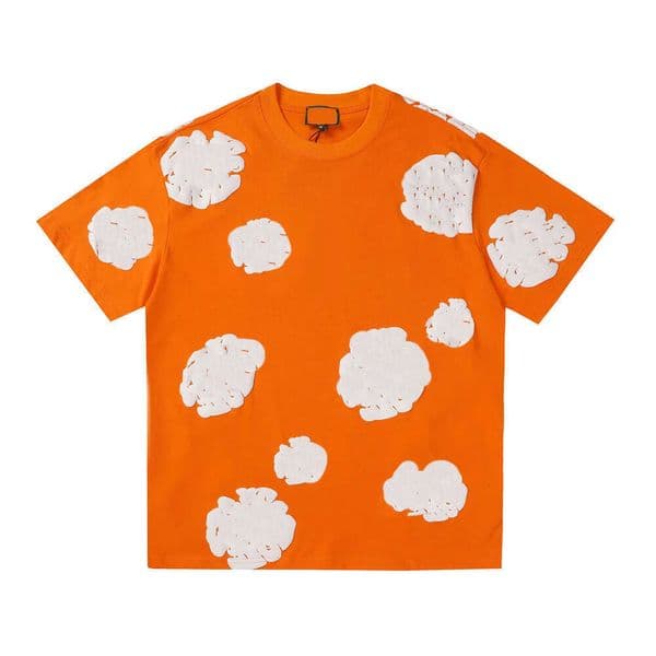 Denimly Tear Cotton Wreath T Shirt And Shorts Set Classic Kapok Foam Print Breathable Cotton Elastic Waist Oversized Hip Hop Streetwear Short Sleeve Tops 1A3