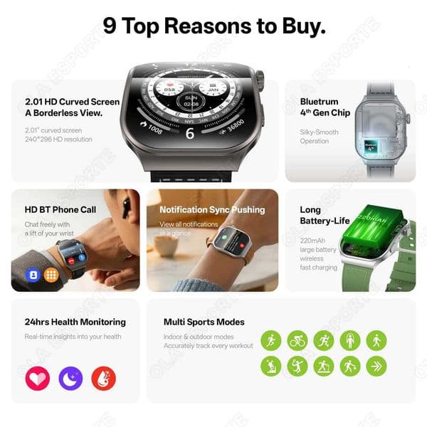 New Curved Sn Wens Smart Watch 201 AMOLED HD Touch Sn 53 Vo Call Mens Fitness Smart Watch Wan Hw12J260601