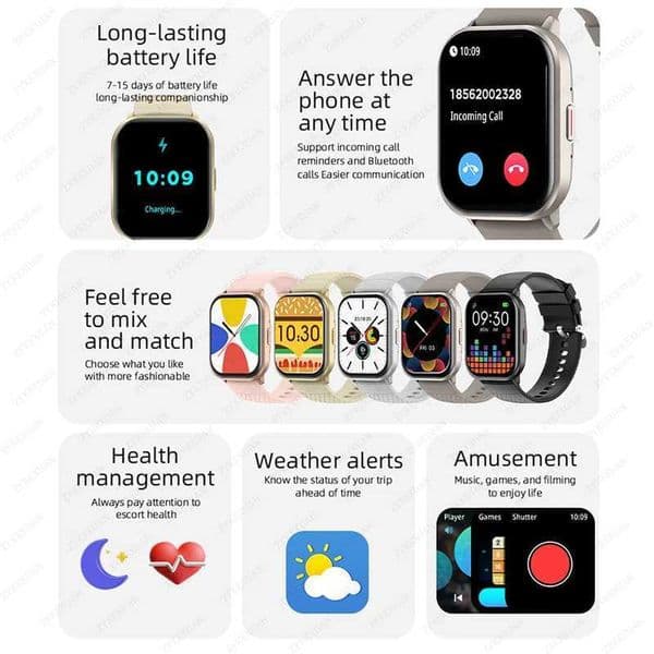 2026 New Lady fashion Smart Watch Men Wen Rate Blood Pressure Fitness Tracker Call Smartwatch Man For AndroidJ260601