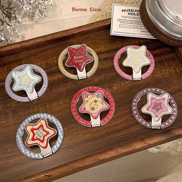 Magnetic Doodle Star Holder Y2K For Phone Stand Foldable Sweet For IPhone 17 Wireless Charging Case Holder RingJ260601