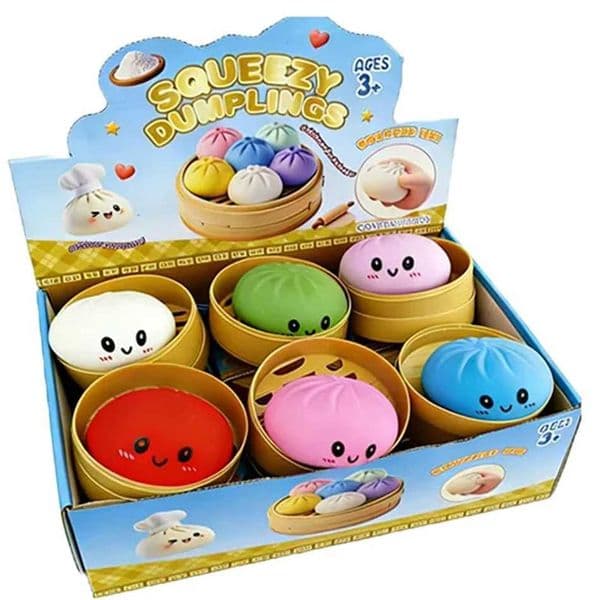 Pressure Dumpling Squishies Cute Dumpling Colorful Bun Toy Slow Rising Stress Relief Fidget Toy for Kids Adults Anti-Anxiety toy Z260601