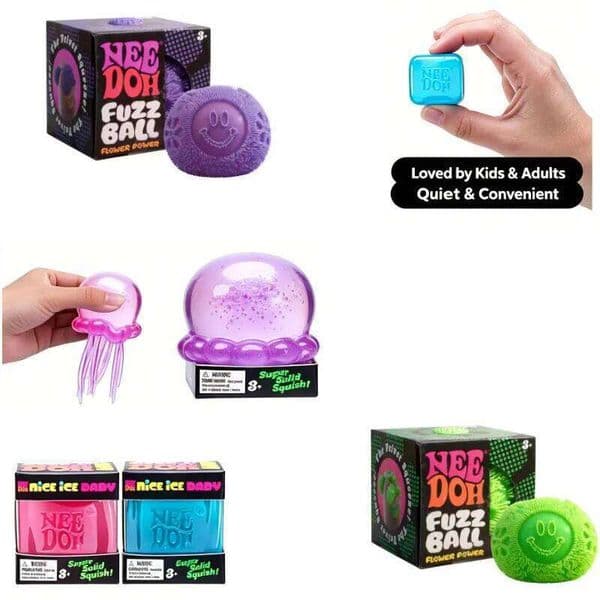 IN STOCK --Schylling NeeDoh Fuzz Ball Jellyfish Squishy Blind Box Soft Squeeze Toy Anxiety Relief Stress Sensory Gift 26L0601