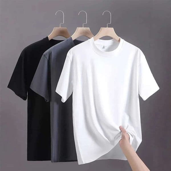 Mens T Shirts Summer Oversize Cotton T Shirt Casual High Quality Short Sleeves Tee Shirt Men Basic Solid Color Sports Tops 260526 8C9