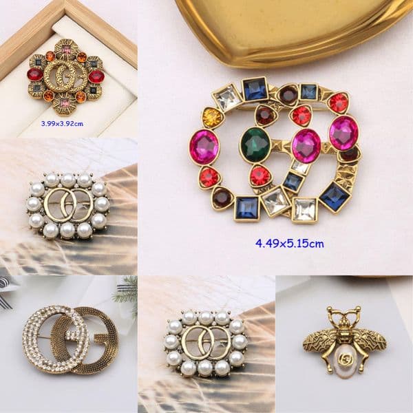Classic Designer Brooch Womens Brooches Suit Pin Extravagant Jewelry Clothing Decoration Inlay Pearl Crystal Letter Pins High Quality Gifts with Box