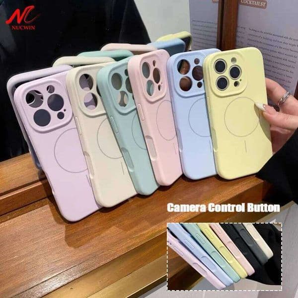 Luxury Liquid Silicone Magsafe Case for iPhone 13 14 15 16 Pro Max Lens Protection Cover Sensitive Camera Control Button