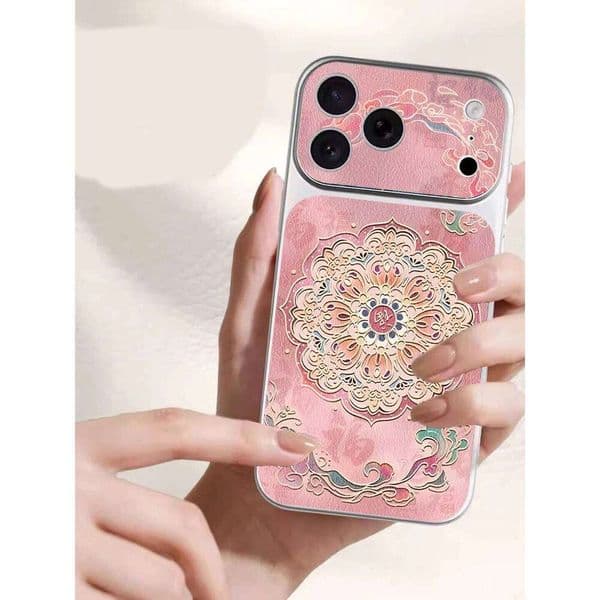 Pink mandala Flower cloud Phone Case For iPhone Air 16E 15 14 13 12 11 Pro Max 17E 8 7 Plus X or 17 Serieso TPU Cover