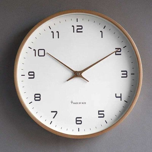 European Style Wooden Modern Design Nordic Minimalis Wood Mute Wall Clock Living Room Kitchen Home Decoration 26Y0601