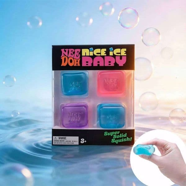 4pcs Needoh Nice Cube Sensory Squishy Toys Stress Relief Ice Blocks Pinching Relieving Puzzle Solving Venting Children Souvenir 26L0601