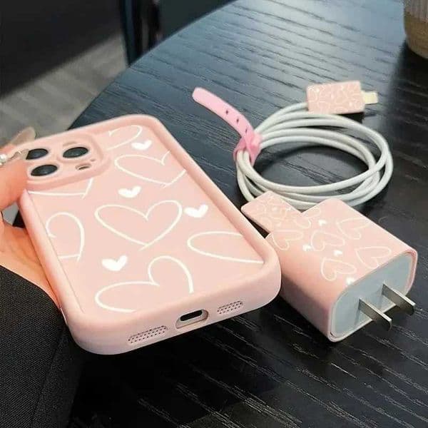cute Pink heart-shaped simple phone case suitable for iPhone 17 Pro Max Air 16 E 15 16 14 13 12 11 Pro 16 15 14 13 12 11 Pro Max Z260601
