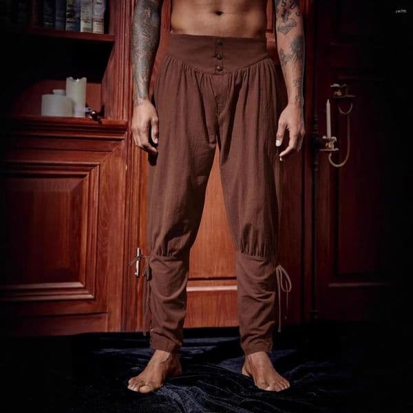 Men's Pants Mens Pirate Pant Viking Costume Renaissance Medieval Drawstring Linen Trousers Halloween Adult Cosplay