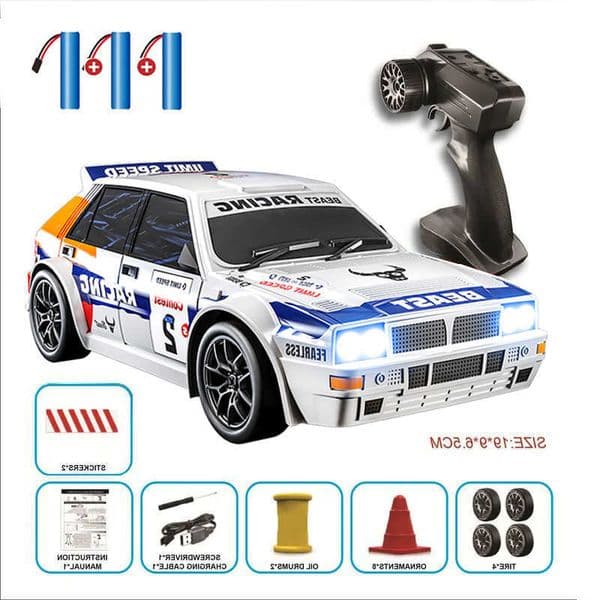 New 4WD RC Car 124 Scale Four-wheel Drive Drift With Two Speed Settings 20 km/h LED Light Children Toys Rechargeable SG204 L260601