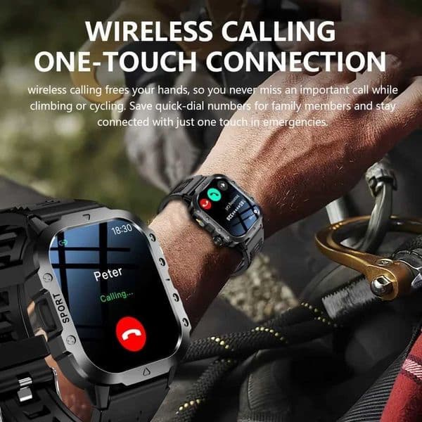 LAXASFIT Outdoor Smart Watch 201 inch HD Sn LED Flashlight Talk Sports Smart Watches For Men Wen Holiday GiftsJ260601