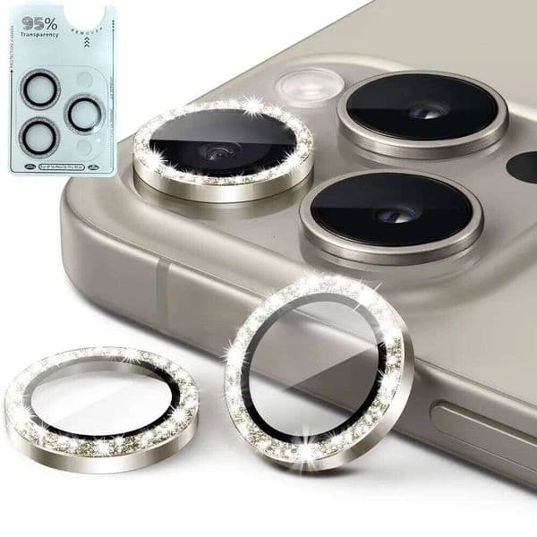 1Set Ultra HD Bling Glitter Lens Protector Film for IPhone 17Air 16 15 14 Plus 13 12 ProMax Anti-scratch Metal Rear Camera Cover