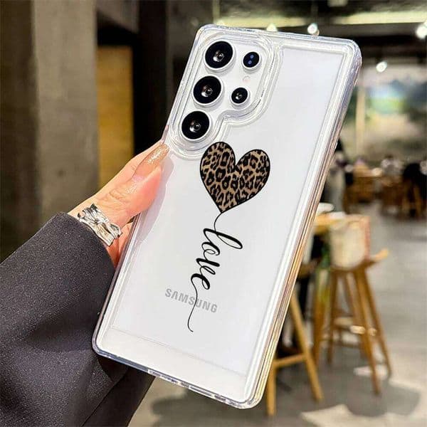 Abstract Line Icon Phone Case For Samsung Galaxy A56 A55 A54 A53 A36 S25 S24 S23 S22 S21 Ultra Plus FE Crystal Clear Cover