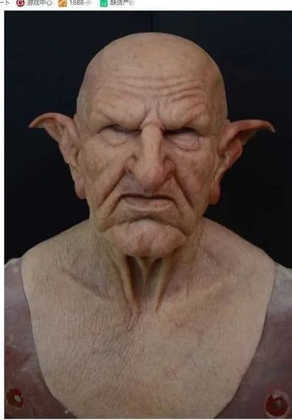 2026 New New Grandpa Grandma Halloween Pointy Ears Old Man Head Party Offering Scary Cosplay Props Mask Terror Toys 11