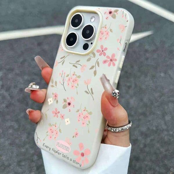 Cute Sweet Pink Floral Candy Color Phone Case For iPhone 11 12 13 14 15 16 Pro X XR XS Max 8 Plus 17 Air Cover