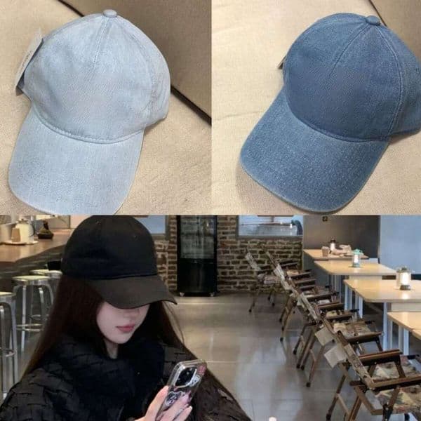 Baseball cap for men and women, stylish embroidered letter denim versatile duckbill hat