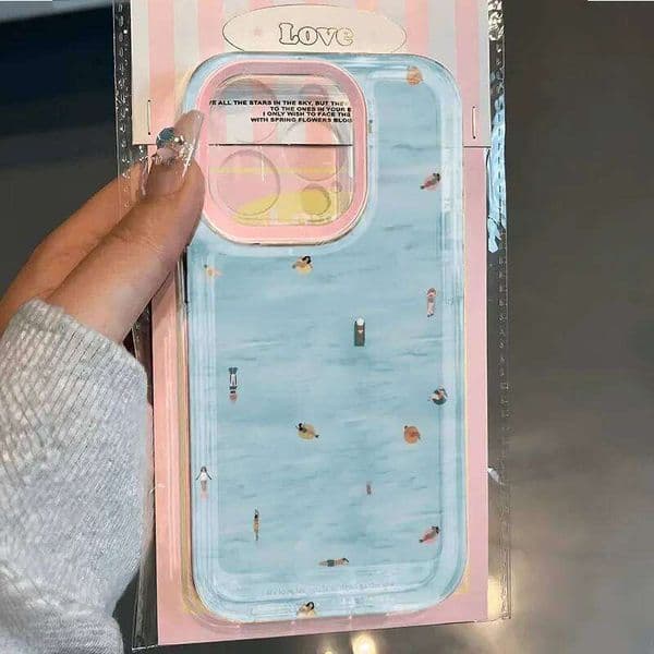 Summer Swimming Crowd Gentle Versatile Blue Cool Phone Case For iPhone 16 E 15 14 13 12 11 Pro XS Max 7 8 Plus Y2K Cute Cover W260601