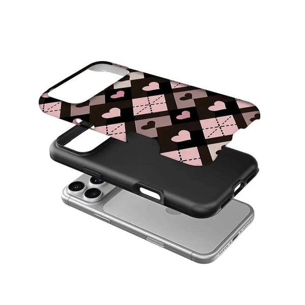 Argyle Choco Pink Phone Case For Magnetic Phone Case for IPhone 17 16 15 14 13 Pro Max Plus Single Double-layer tough Case Z260601