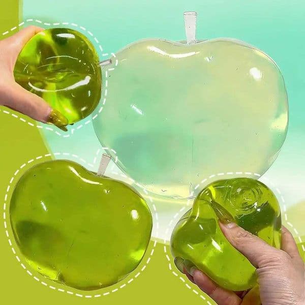 Green Apple Squeezing Fun Relieving Anger Plastic Slow Rebound Squeezing Toy Slow Rebound Stress Relieving Toy L260601FLYA