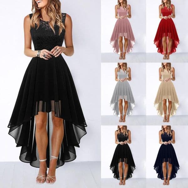 Casual Dresses European And American 2026 Spring Summer Amazon Cross-Border Export Cut Out Lace Waist Chiffon Dress Dinner