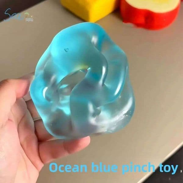 Blue Transparent Squishy Toys Slow Resilience Soft Material Anti Fidgets Stress Relief Simulate Sensory 26Y0522