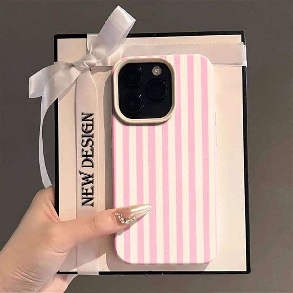 Colorful Striped Minimalist Couple Phone Case For iPhone 17 11 13 12 14 15 Pro Max 16 Plus 16E Shockproof Luxury Soft Cover 26Y0601