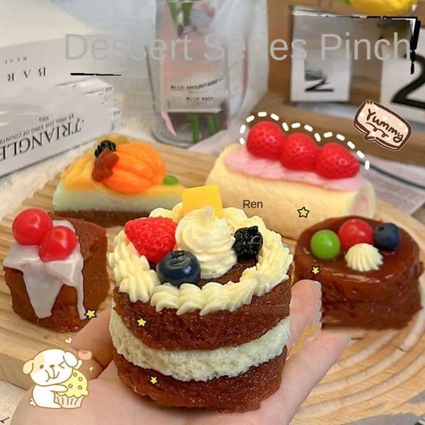 Cake Food Stress Relief Soft Soft Irritable Kids Girls Super Shapable Pinch Cute Party Decoration Christmas Halloween Z260601