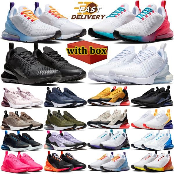 with box 270 designer running shoes 270s men women white black pink mens trainers tennis outdoor jogging walking shoes chaussure