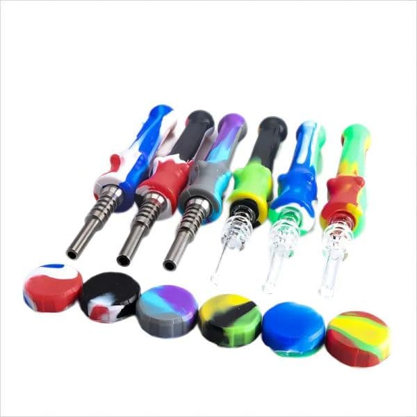 Silicone NC With Titanium Tip/Quartz Tip Food Grade Silicone Nectar Collector Kits Smoking Accessories