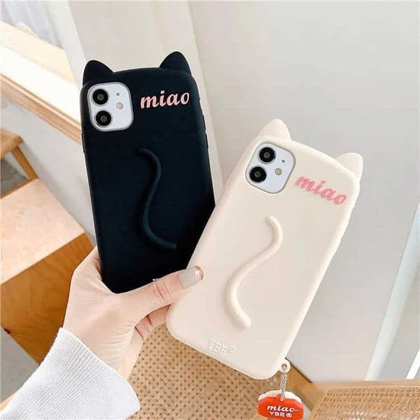 Cartoon Kawaii 3D Cat Ears Soft Phone Case For iPhone 11 12 13 14 15 16 Pro Max XS X XR 6 7 8 Plus Shockproof Protective Cover Z260601