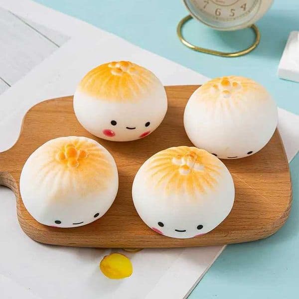 Release Bun Squeeze Ball Toy For Stress Balls Simulation Food Squishies Pan-fried Bun Squeeze Toy Gifts Z260601