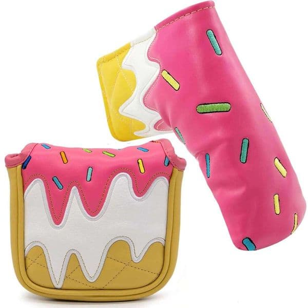 Healing-Style Ice Cream Cone Cover, Available in Straight/Half- Putter Styles,Golf Mallet Blade Gift For Golf Lovers 26L0601
