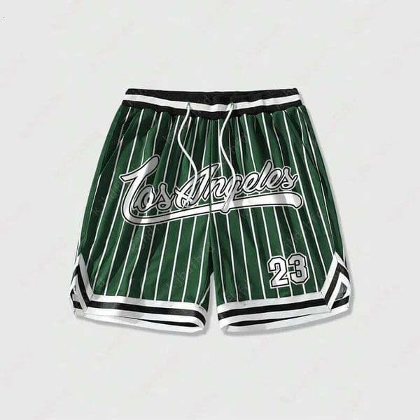 Los Angeles #23 Basketball Men's Loose Beach Quick Dry For Summer Women 3D Casual Oversized Sport Shorts 26Y0601