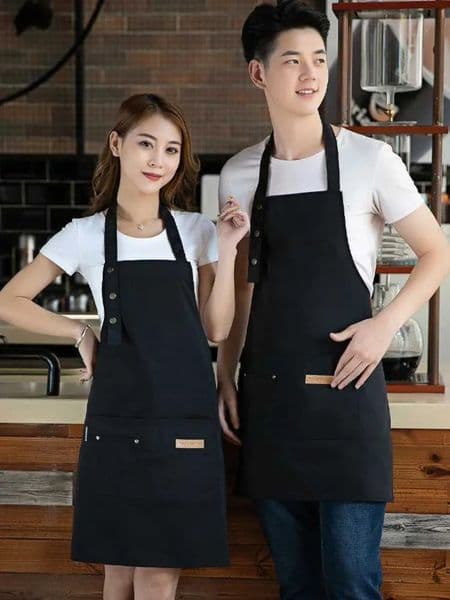 2026 Apron For Men Women With Adjustable perfume Straps And Large Pockets Canvas Cotton Cooking Kitchen Chef Bib Aprons Waterproof Black cologne Free Shipping 11