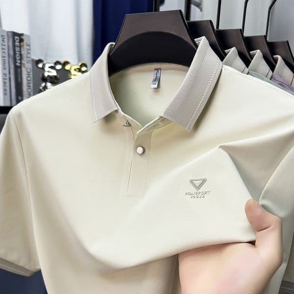 Hoodie Ice Silk Men's Short-sleeve Polo Shirt New Summer Model High-quality Polo Shirt Cool To Touch Designer T-shirt Collared Half-sleeve T-shirt For Men