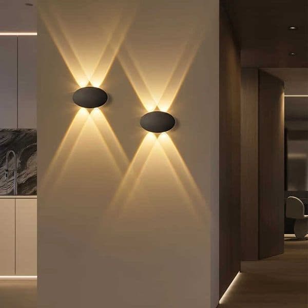 LED Modern Simple 4W Oval Outdoor Indoor IP65 Waterproof Garden Wall Lamp Warm Light Voltage 85v-265v S260601