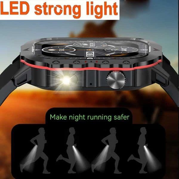GEJIAN LED Flashlight Smart Watch 201-inch TFT 240 296 HD Touch Sn Rate Monitoring Call Mens SmartwatchJ260601