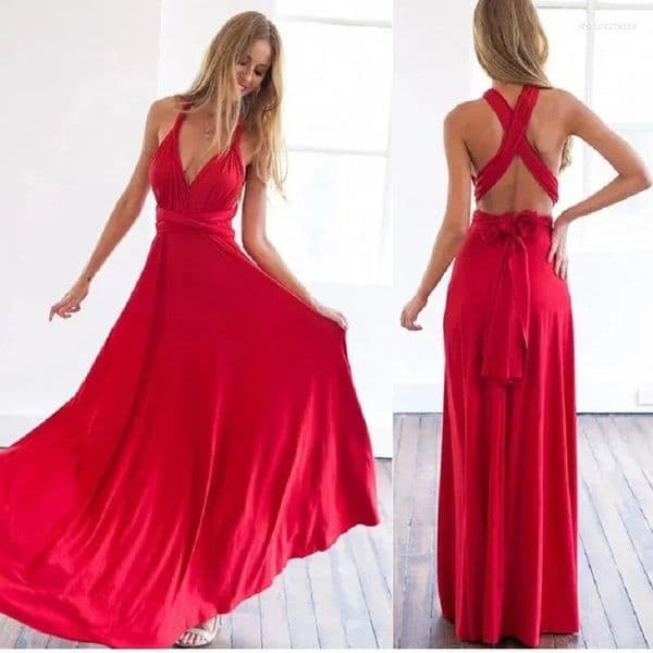 Casual Dresses Sexy Women Multiway Wrap Convertible Boho Maxi Club Red Dress Bandage Long Party Bridesmaids Infinity Robe Longue Femme