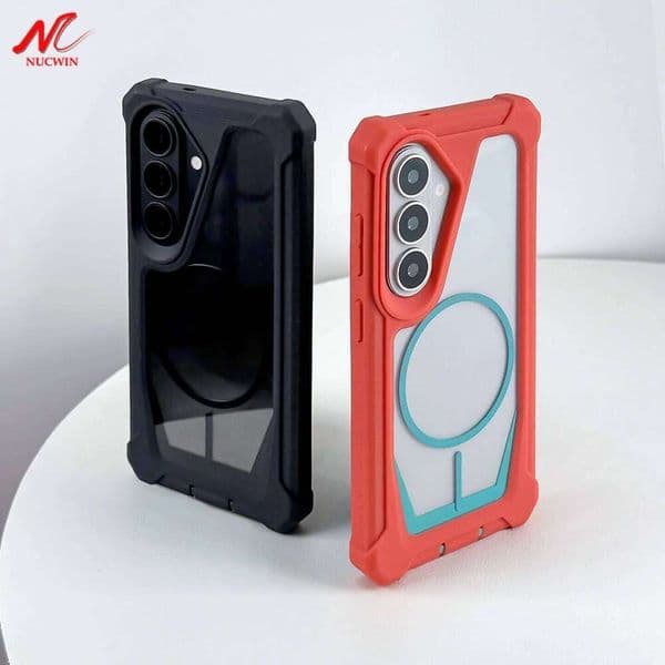 Luxury Four Corner Anti-knock Armor for Magsafe Case For Samsung Galaxy S25 S23 S22 S21 S24 Ultra S26 Plus Transparent Cover