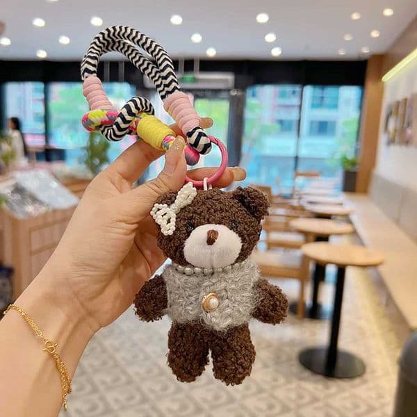 Fashion Little Bear Pendant Keychain Exquisite Plush Doll Bag Charm Car Hanging Piece Girl Accessories Gift A425 M260601