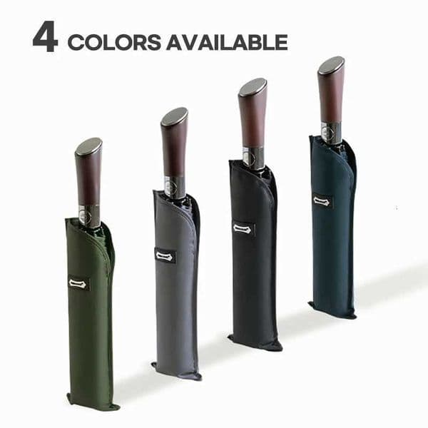 Parachase Automatic Umbrella Men 120cm Large Folding Umbrella Windproof Strong Wooden Handle Big Luxury Umbrella 8KJ260601