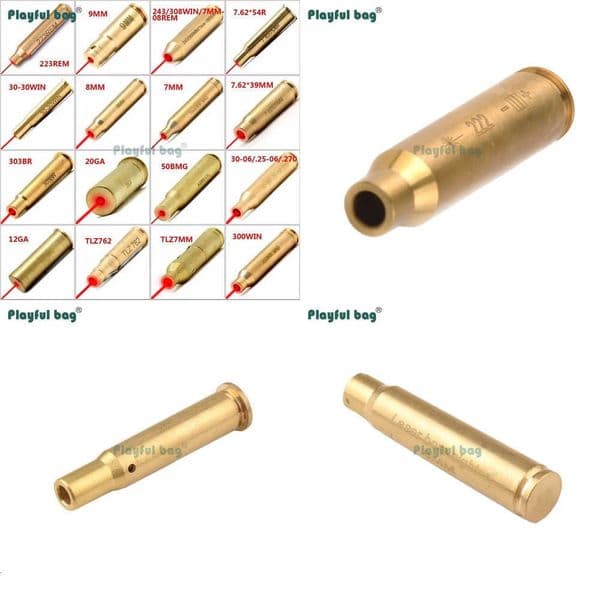 Tactical Red Laser Bore Sighter For 9MM 762x39MM 7MM 223REM 8MM 762x54MM Hunting Laser Collimator With Battery AQB135 X260529