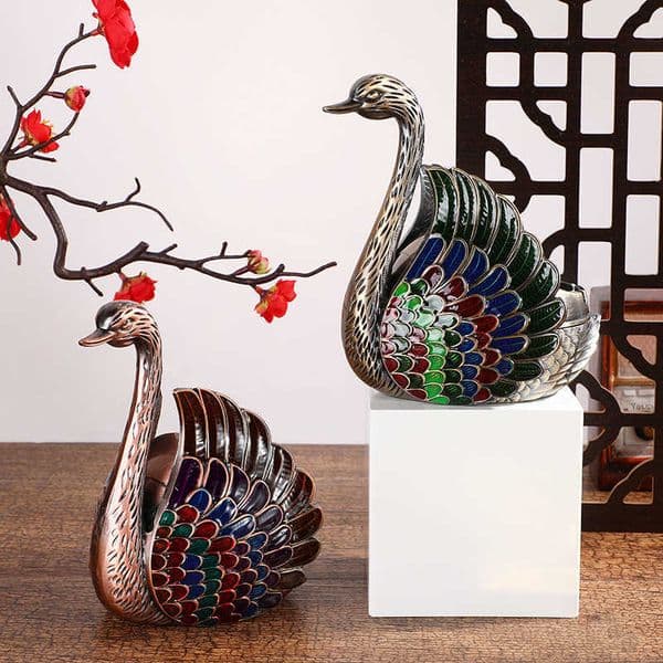 Creative Exquisite Swan Ashtray Niche Light Luxury Home Living Room Decoration Office Ashproof with Lid CraftL260529