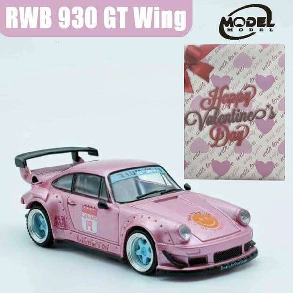 1/64 RWB 930 GT Wing Valentine's Day Limited Edition Alloy Motor Vehicle Toy Die-casting Metal Model Boy Gift 26L0601